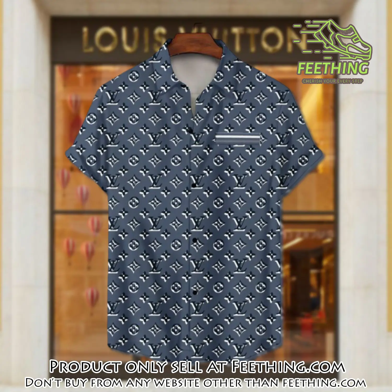 Lv louis vuitton luxury hawaiian shirt & short set lhs1200 ft3827830